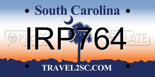IRP764 South Carolina License Plate