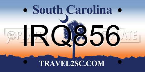 IRQ856 South Carolina License Plate