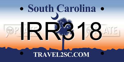 IRR318 South Carolina License Plate