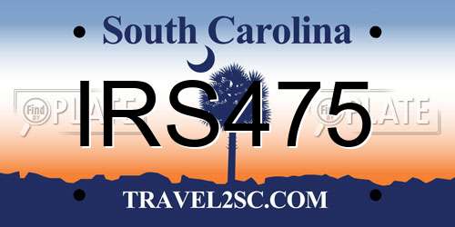 IRS475 South Carolina License Plate
