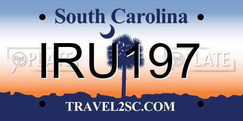 IRU197 South Carolina License Plate