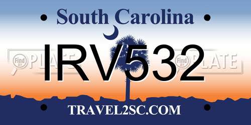 IRV532 South Carolina License Plate