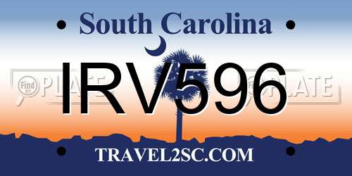 IRV596 South Carolina License Plate