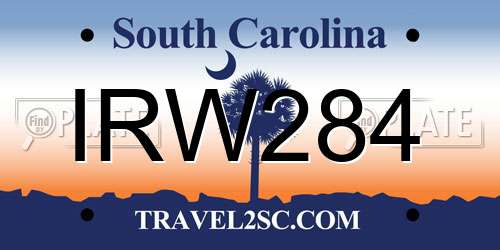 IRW284 South Carolina License Plate