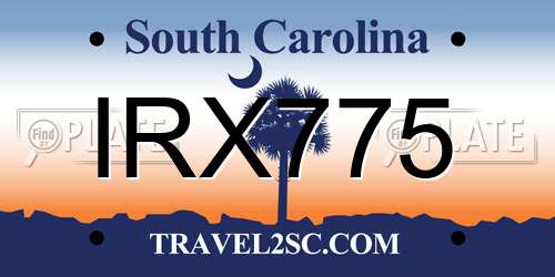 IRX775 South Carolina License Plate