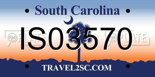 IS03570 South Carolina License Plate