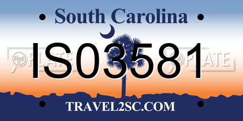 IS03581 South Carolina License Plate