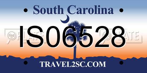 IS06528 South Carolina License Plate