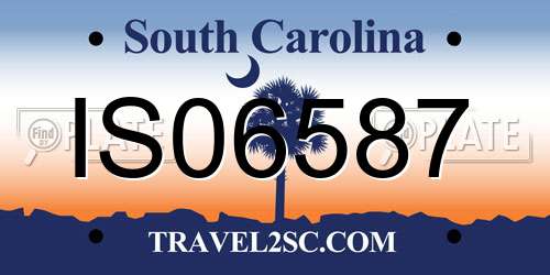 IS06587 South Carolina License Plate