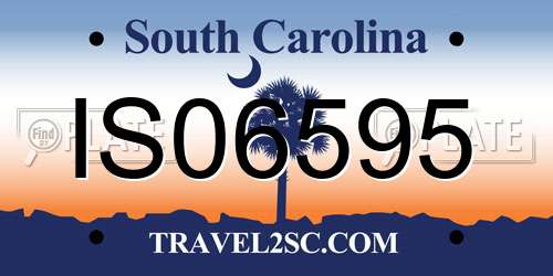 IS06595 South Carolina License Plate