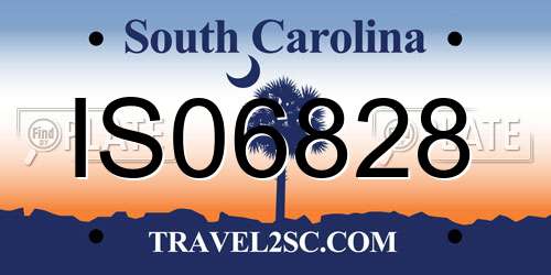 IS06828 South Carolina License Plate