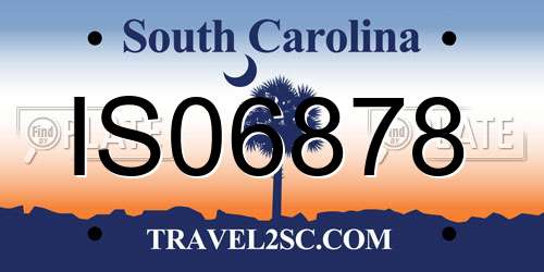 IS06878 South Carolina License Plate