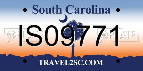 IS09771 South Carolina License Plate