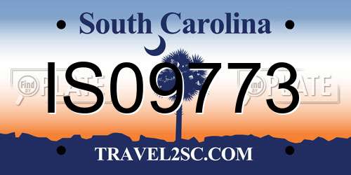 IS09773 South Carolina License Plate