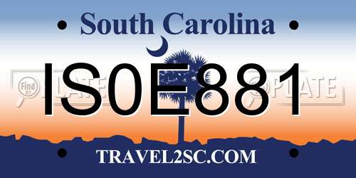 IS0E881 South Carolina License Plate
