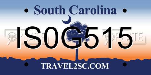 IS0G515 South Carolina License Plate