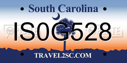 IS0G528 South Carolina License Plate