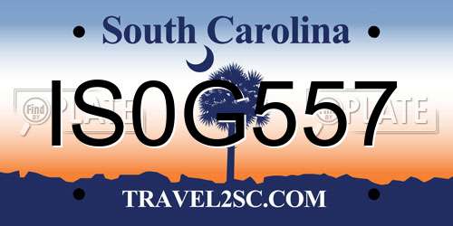 IS0G557 South Carolina License Plate