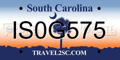 IS0G575 South Carolina License Plate