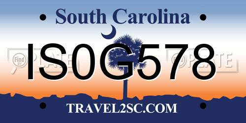 IS0G578 South Carolina License Plate