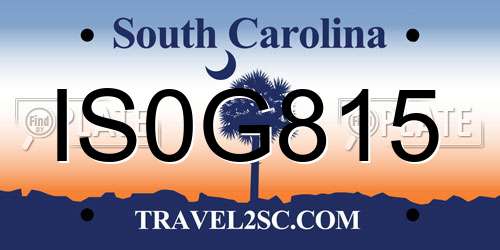 IS0G815 South Carolina License Plate