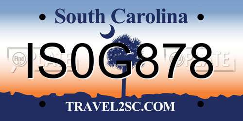 IS0G878 South Carolina License Plate