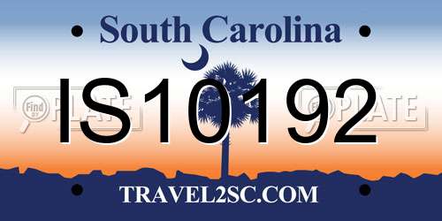 IS10192 South Carolina License Plate