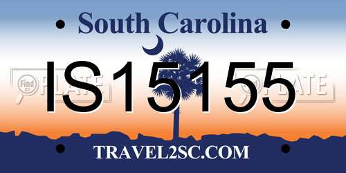 IS15155 South Carolina License Plate