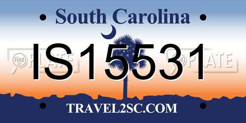 IS15531 South Carolina License Plate