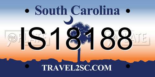 IS18188 South Carolina License Plate