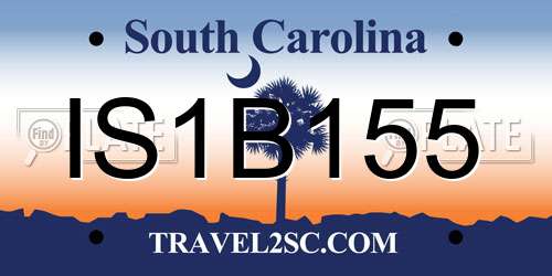 IS1B155 South Carolina License Plate