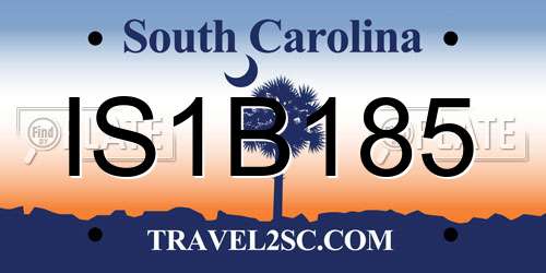 IS1B185 South Carolina License Plate