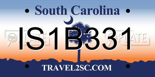 IS1B331 South Carolina License Plate