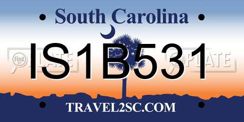 IS1B531 South Carolina License Plate