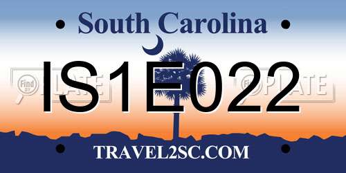 IS1E022 South Carolina License Plate