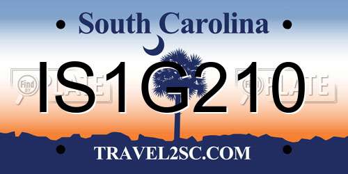 IS1G210 South Carolina License Plate