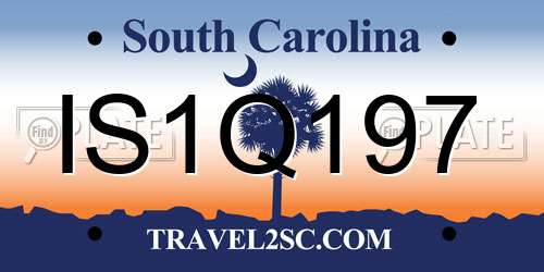 IS1Q197 South Carolina License Plate