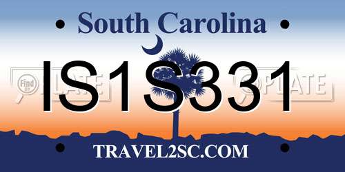 IS1S331 South Carolina License Plate