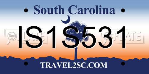 IS1S531 South Carolina License Plate