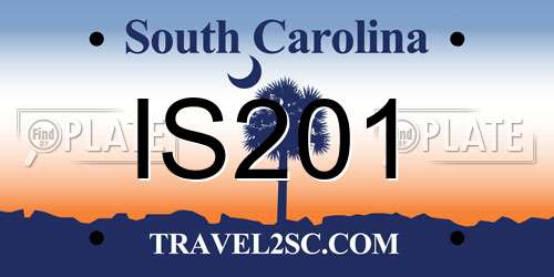 IS201 South Carolina License Plate
