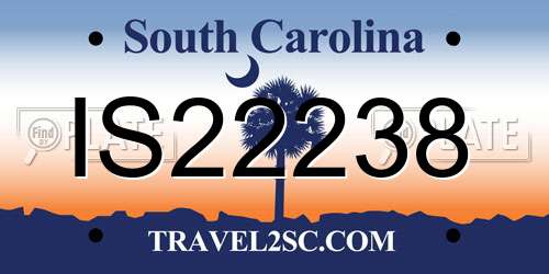 IS22238 South Carolina License Plate