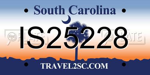 IS25228 South Carolina License Plate