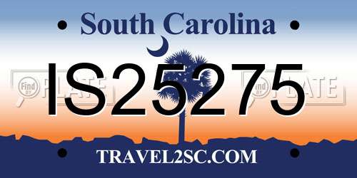 IS25275 South Carolina License Plate