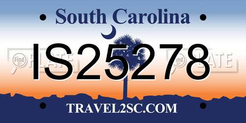 IS25278 South Carolina License Plate