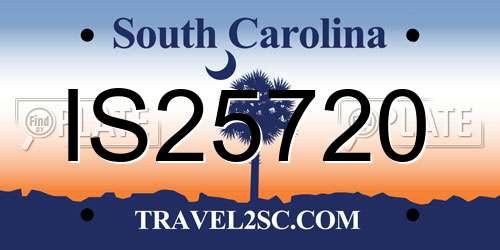 IS25720 South Carolina License Plate