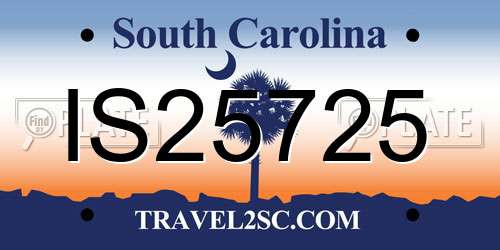 IS25725 South Carolina License Plate