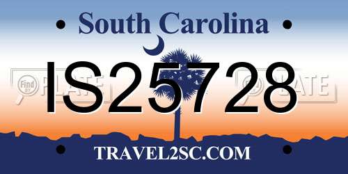 IS25728 South Carolina License Plate