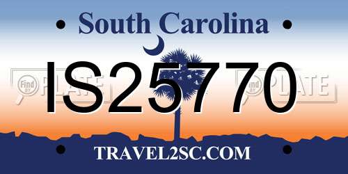 IS25770 South Carolina License Plate