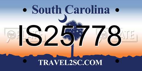 IS25778 South Carolina License Plate