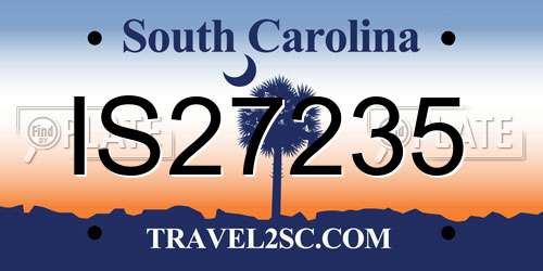 IS27235 South Carolina License Plate
